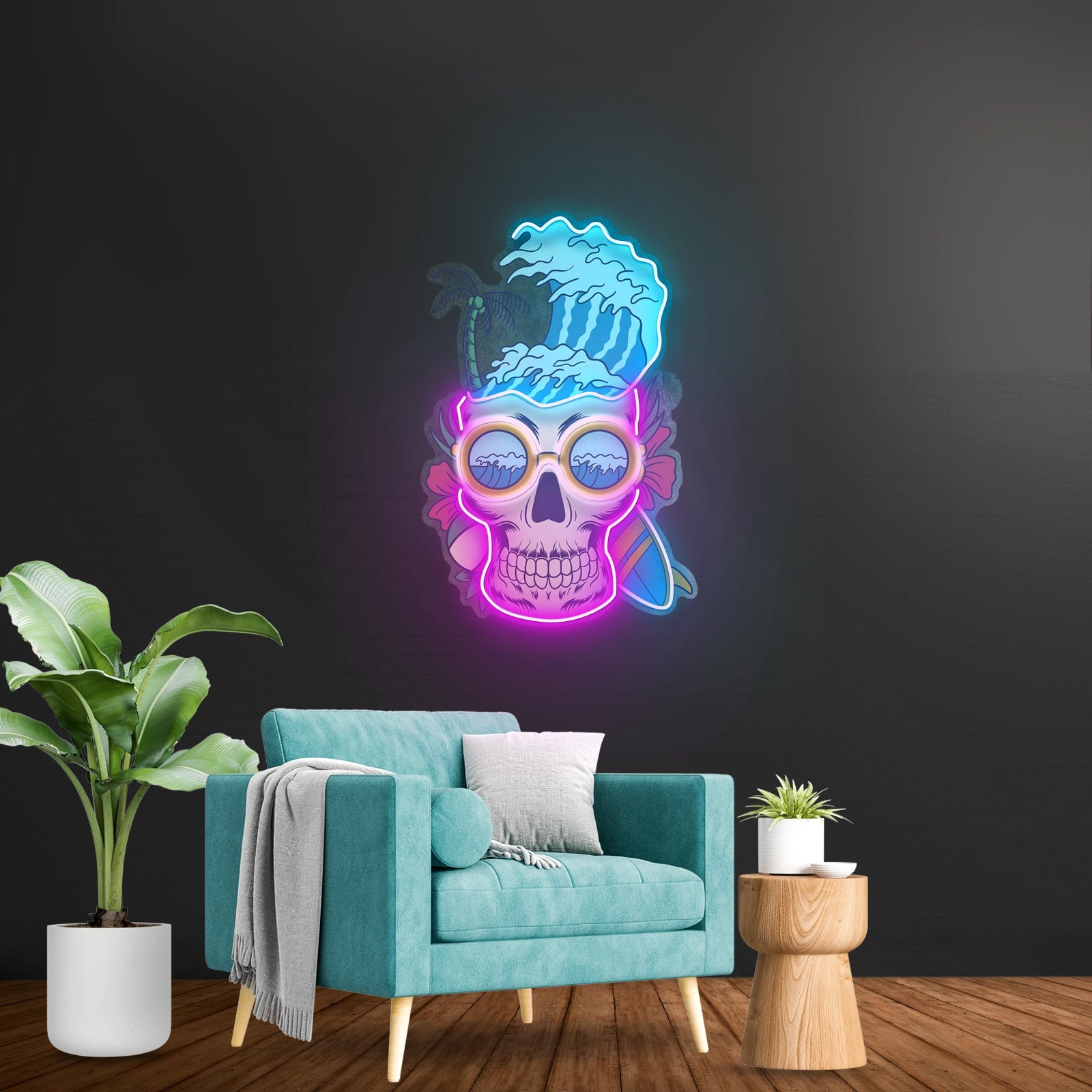 Skull Beach Led Neon Sign Light Custom Led Signs - Shineneon