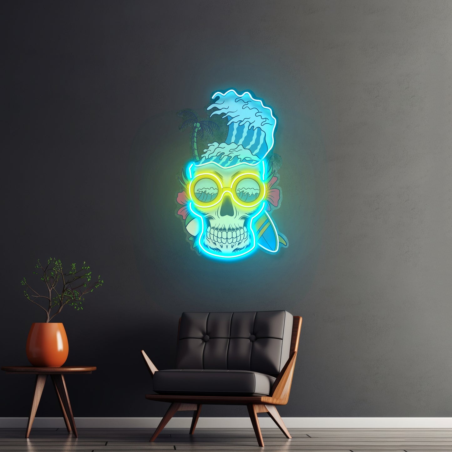 Skull Beach Led Neon Sign Light Custom Led Signs