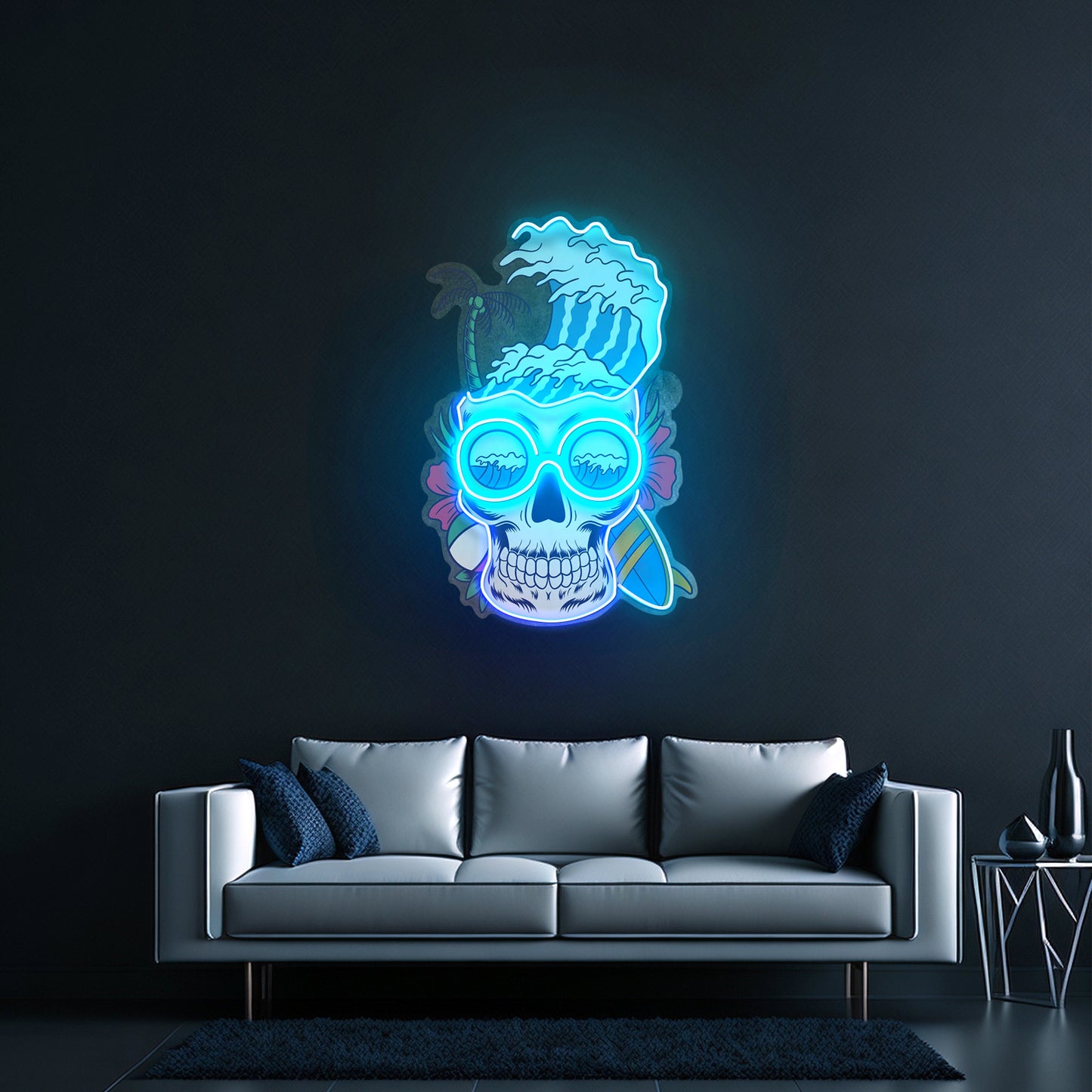 Skull Beach Led Neon Sign Light Custom Led Signs