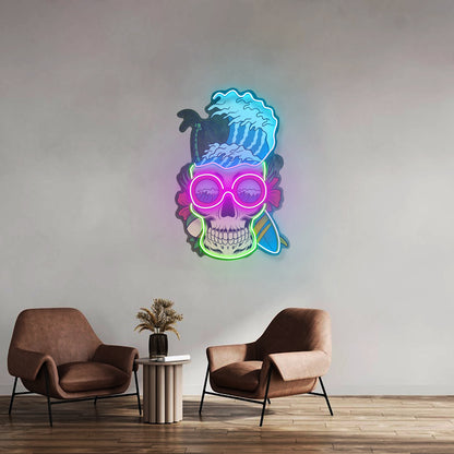 Skull Beach Led Neon Sign Light Custom Led Signs