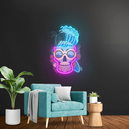 Skull Beach Led Neon Sign Light Custom Led Signs