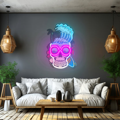 Skull Beach Led Neon Sign Light Custom Led Signs