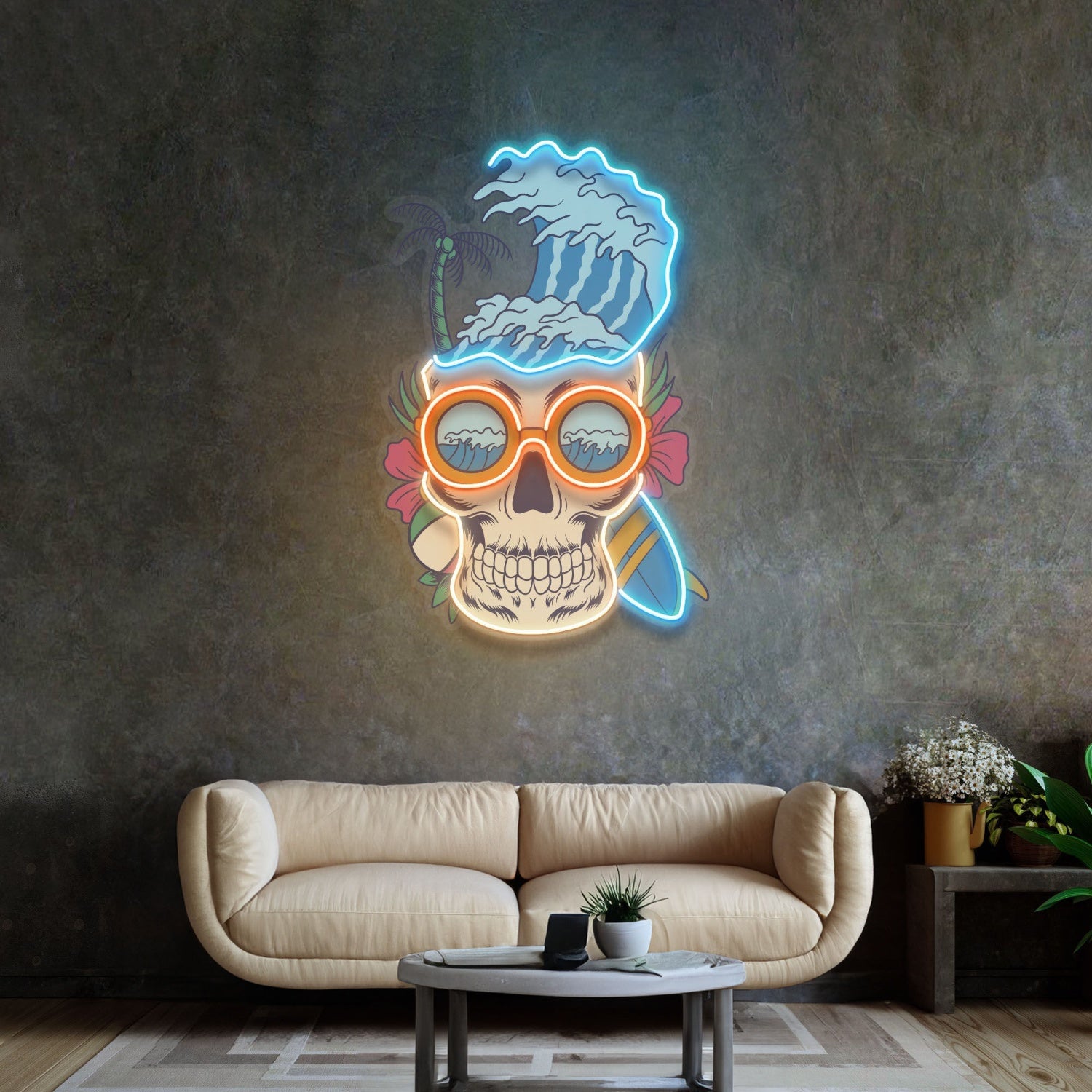 Skull Beach Led Neon Sign Light Pop Art | Shineneon