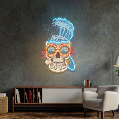 Skull Beach Led Neon Sign Light Pop Art | Shineneon