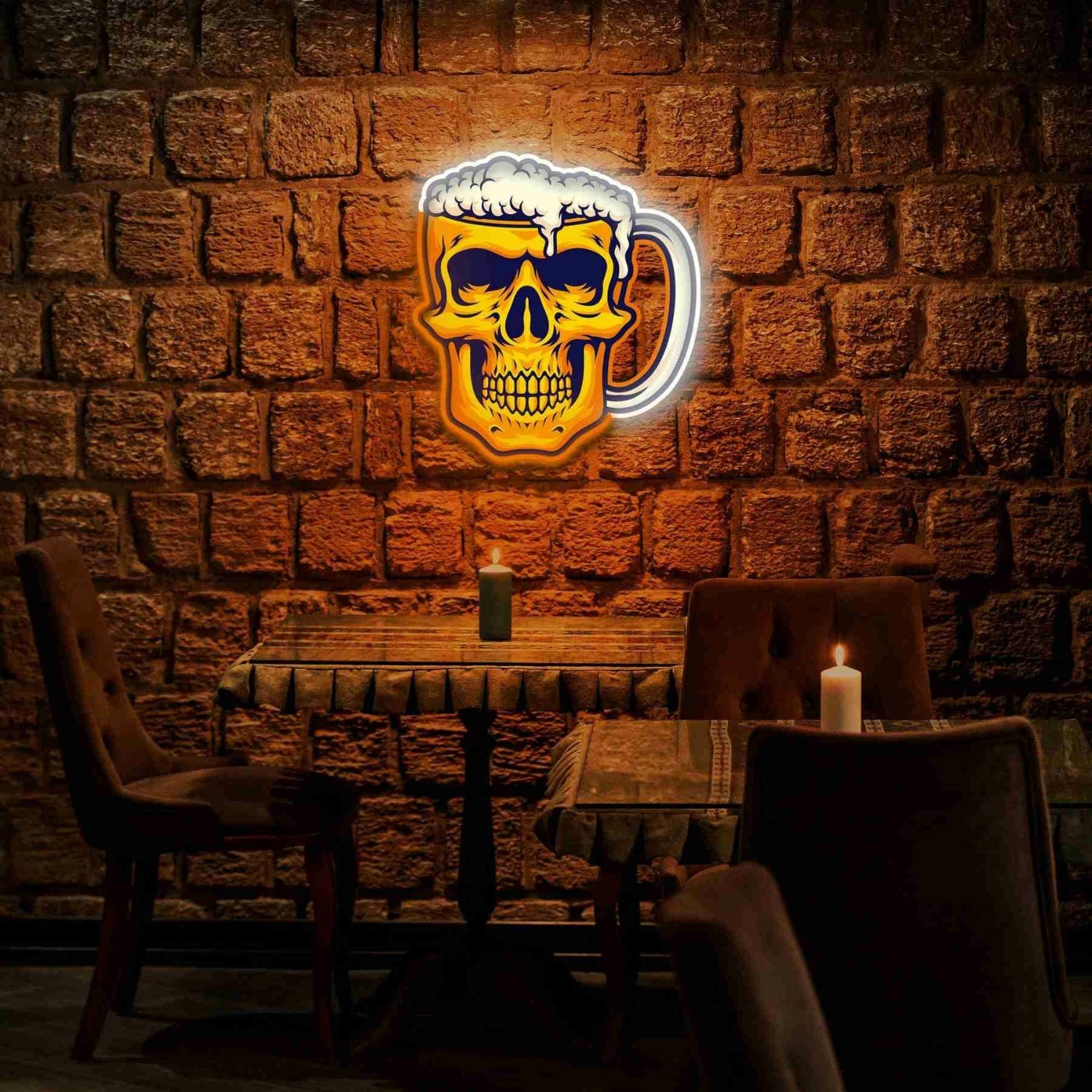 Skull Beer Neon Art Uv Light Led Masterpiece | Shineneon