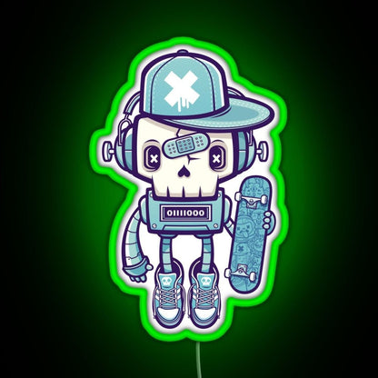 Skull Bot Rgb Led Neon Sign Pop Wall Art - Shineneon