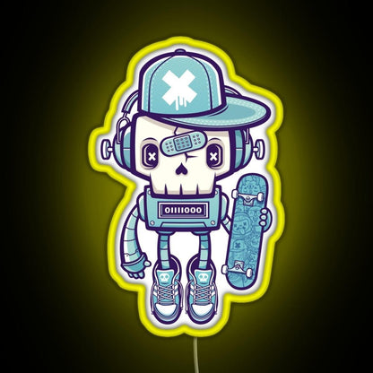 Skull Bot Rgb Led Neon Sign Pop Wall Art - Shineneon