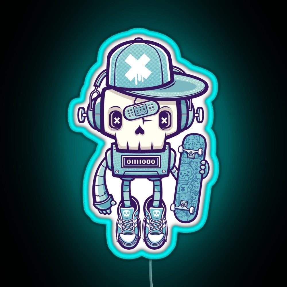 Skull Bot Rgb Led Neon Sign Pop Wall Art - Shineneon