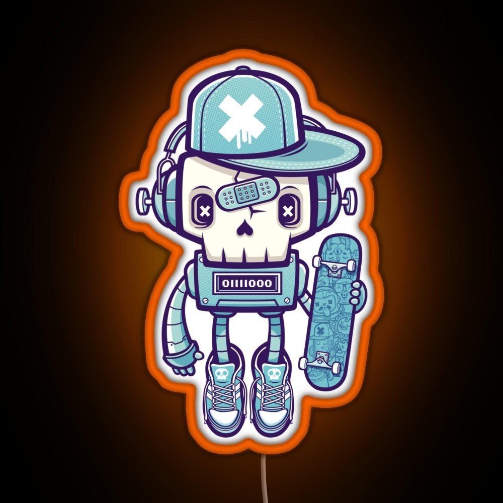 Skull Bot Rgb Led Neon Sign Pop Wall Art - Shineneon