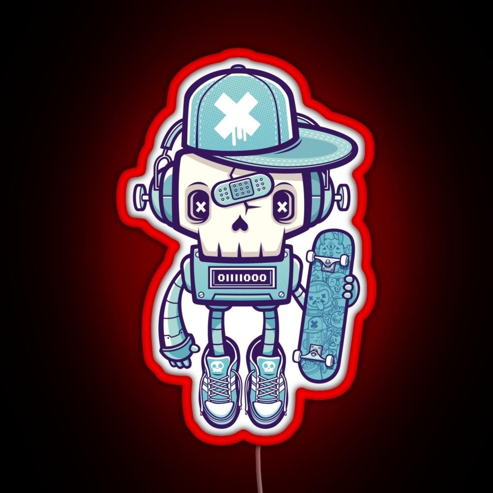 Skull Bot Rgb Led Neon Sign Pop Wall Art - Shineneon