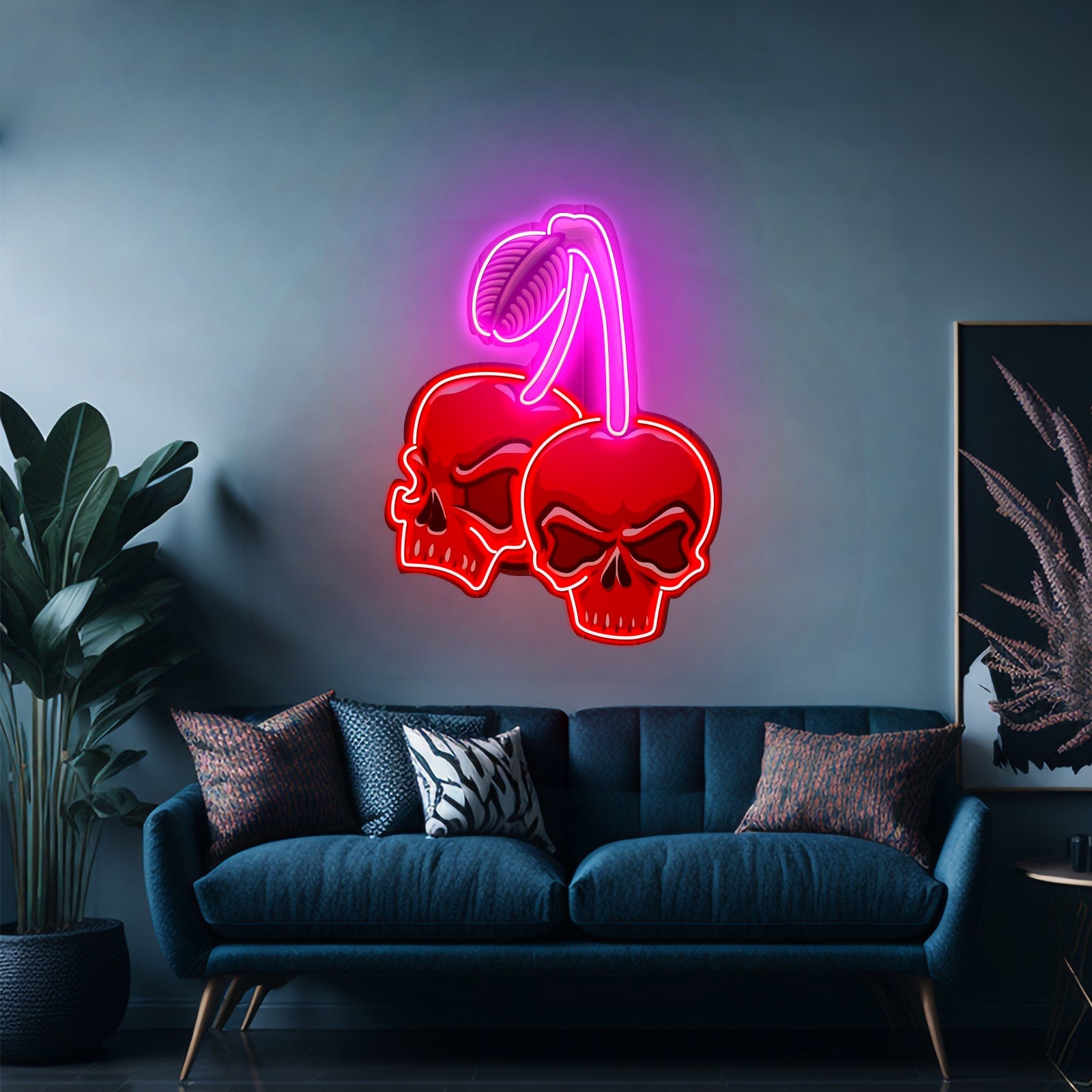 Skull Cherry Custom Led Signs Artwork For Sale - Shineneon