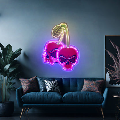 Skull Cherry Custom Led Signs Artwork For Sale - Shineneon