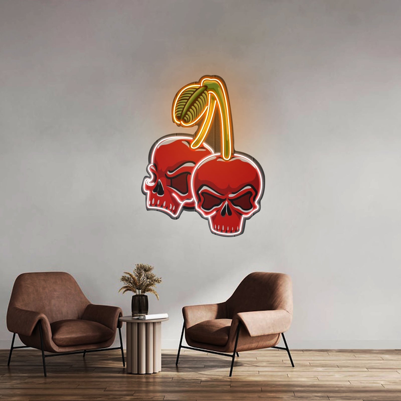 Skull Cherry Custom Led Signs Artwork For Sale - Shineneon