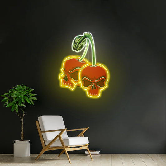 Skull Cherry Custom Led Signs Artwork For Sale