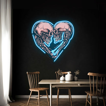 Skull Couple Wall Artwork Neon Signs