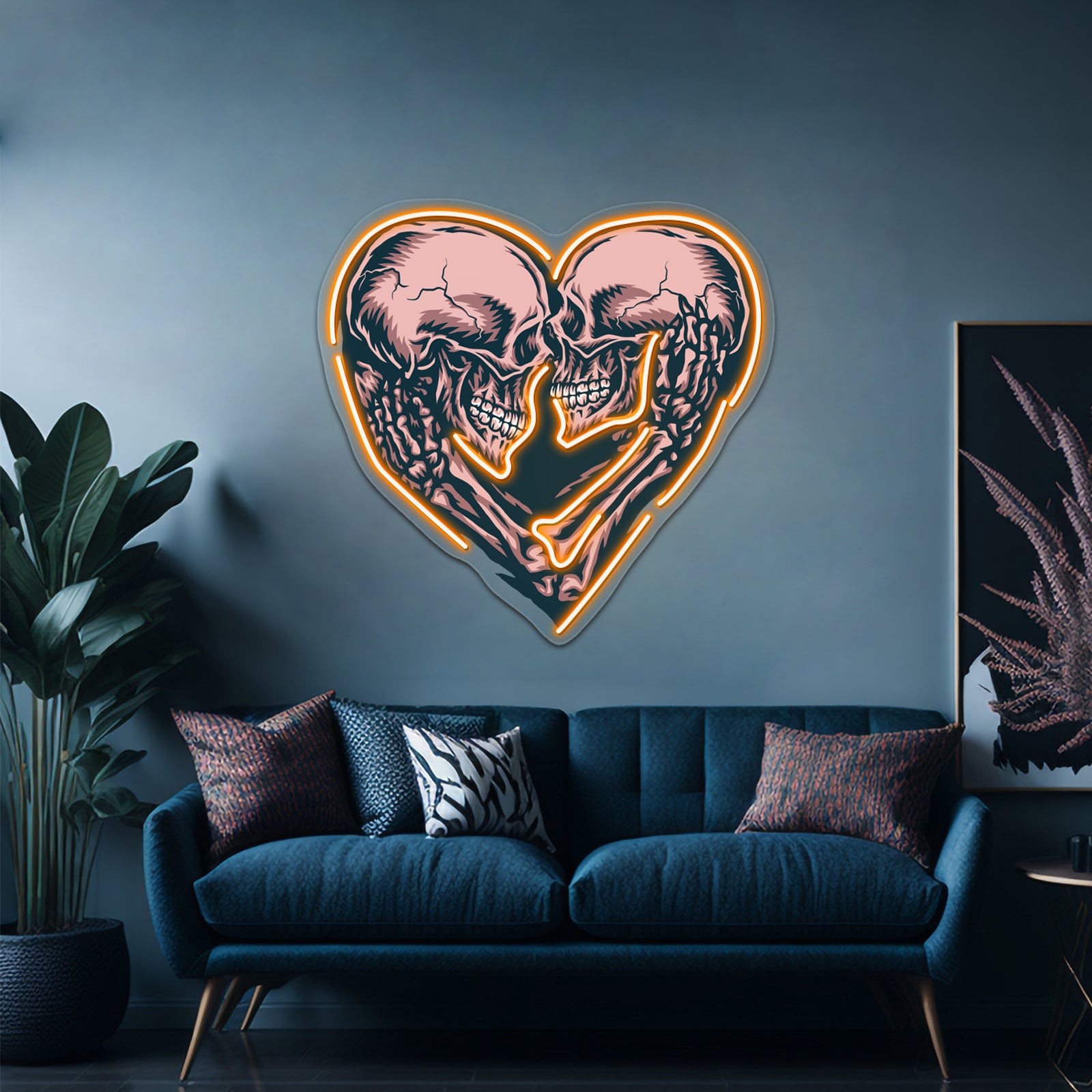 Skull Couple Wall Artwork Neon Signs | Shineneon