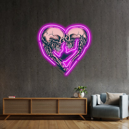 Skull Couple Wall Artwork Neon Signs