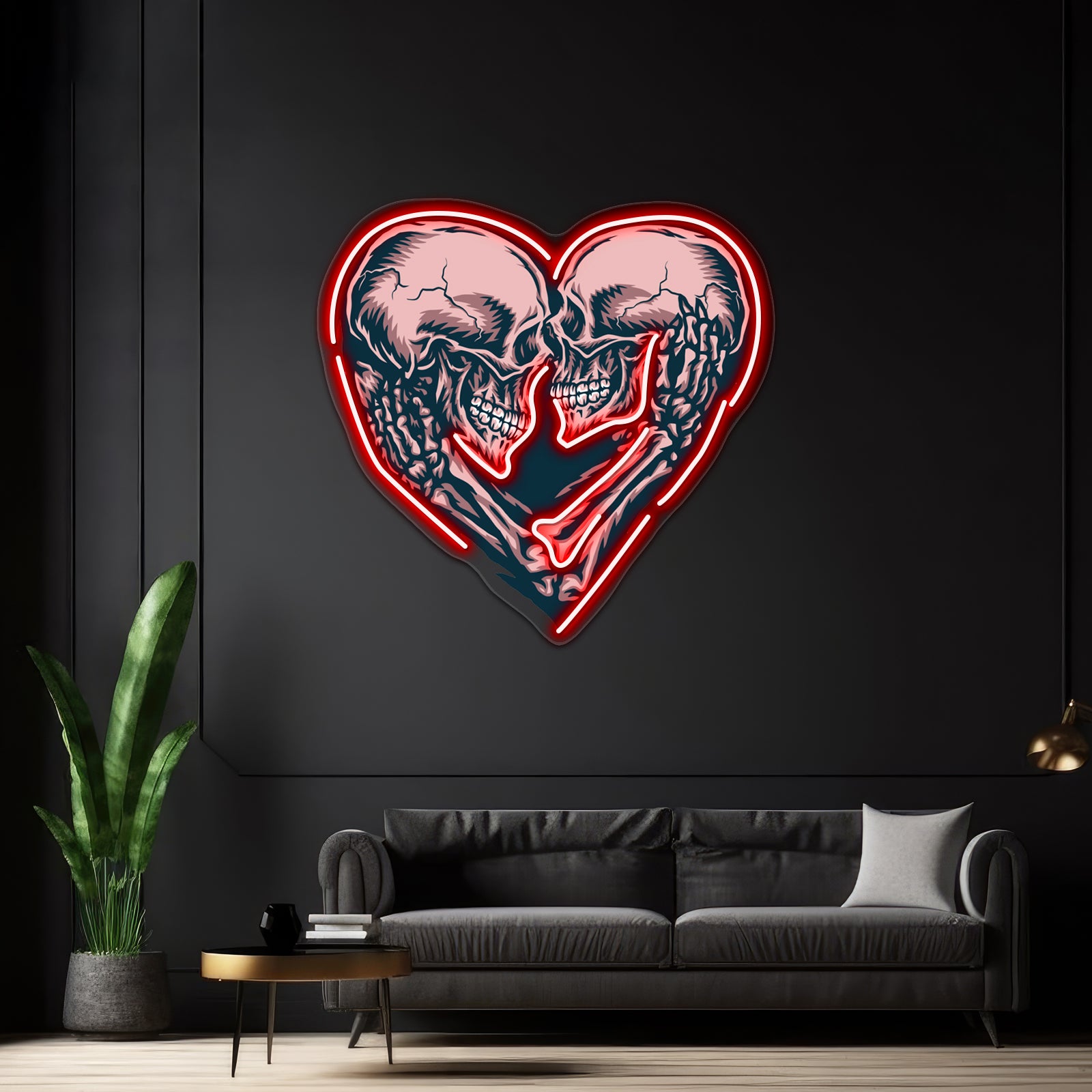 Skull Couple Wall Artwork Neon Signs | Shineneon