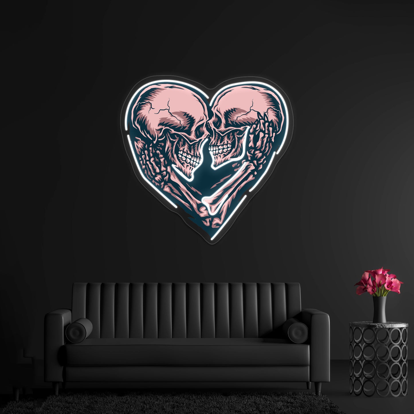 Skull Couple Wall Artwork Neon Signs