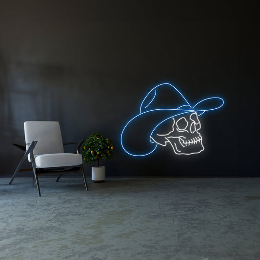 Skull Cowboy Led Sign