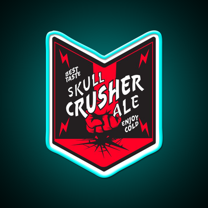 Skull Crusher Ale Beer Bar Decor Led Neon Sign Rgb Color - Neon sign mounted on wall in room