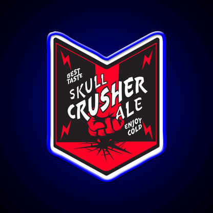 Skull Crusher Ale Beer Bar Decor Led Neon Sign Rgb Color - Size and dimension reference