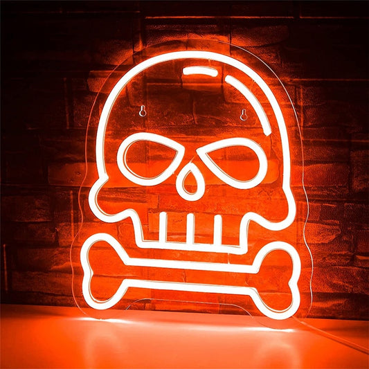 Skull Dangerous Goods Led Sign Business Neon Sign