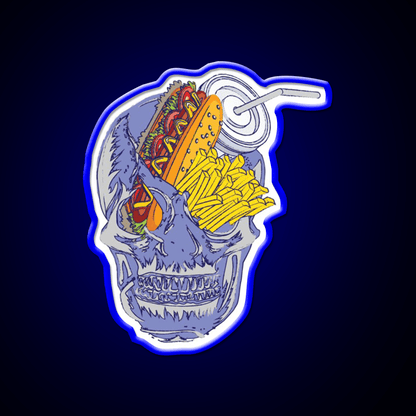 Skull Fast Food Led Neon Sign For Burger Place Rgb Color - Shineneon