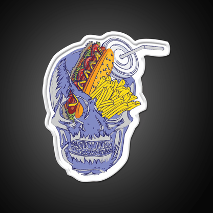 Skull Fast Food Led Neon Sign For Burger Place Rgb Color - Shineneon