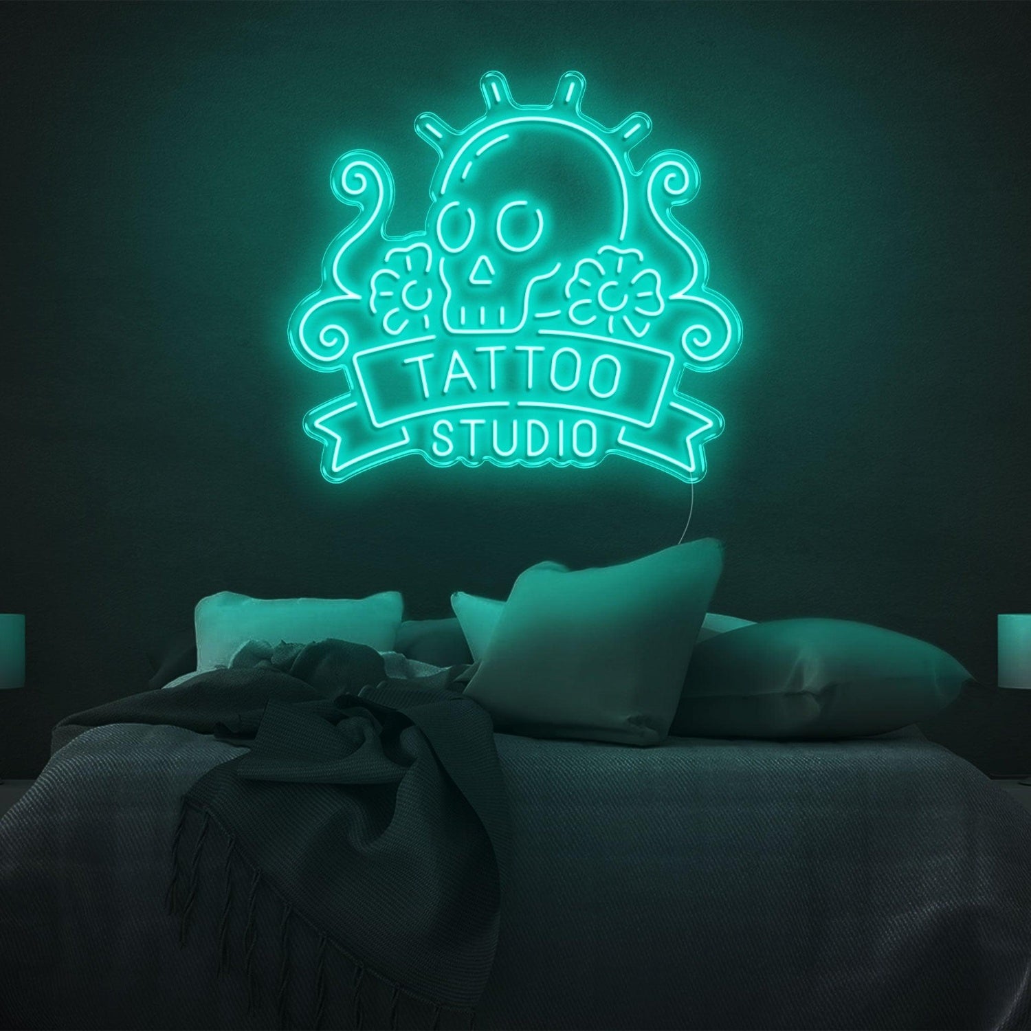 Skull Floral Tattoo Studio Led Neon Sign | Shineneon