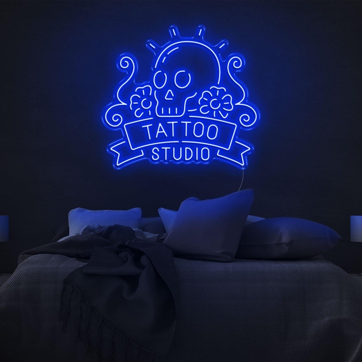 Skull Floral Tattoo Studio Led Neon Sign | Shineneon