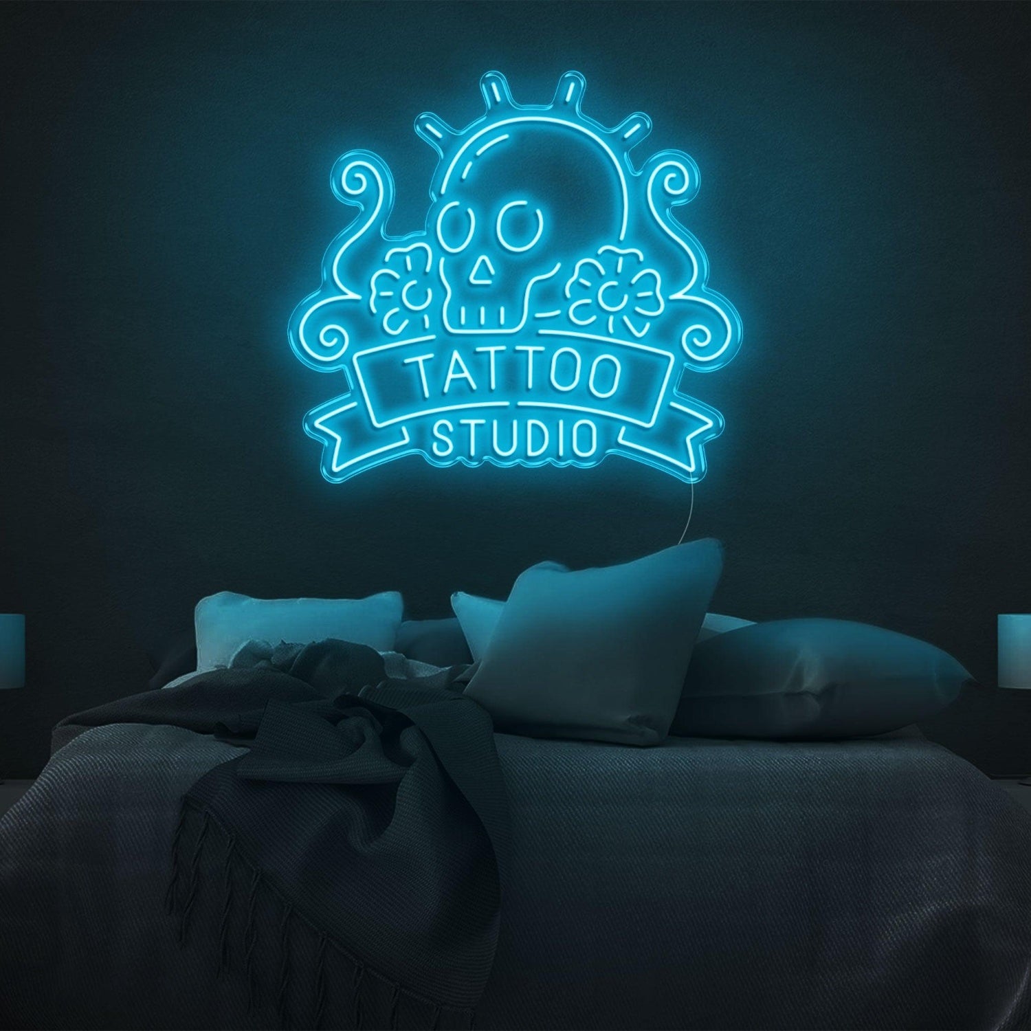 Skull Floral Tattoo Studio Led Neon Sign | Shineneon