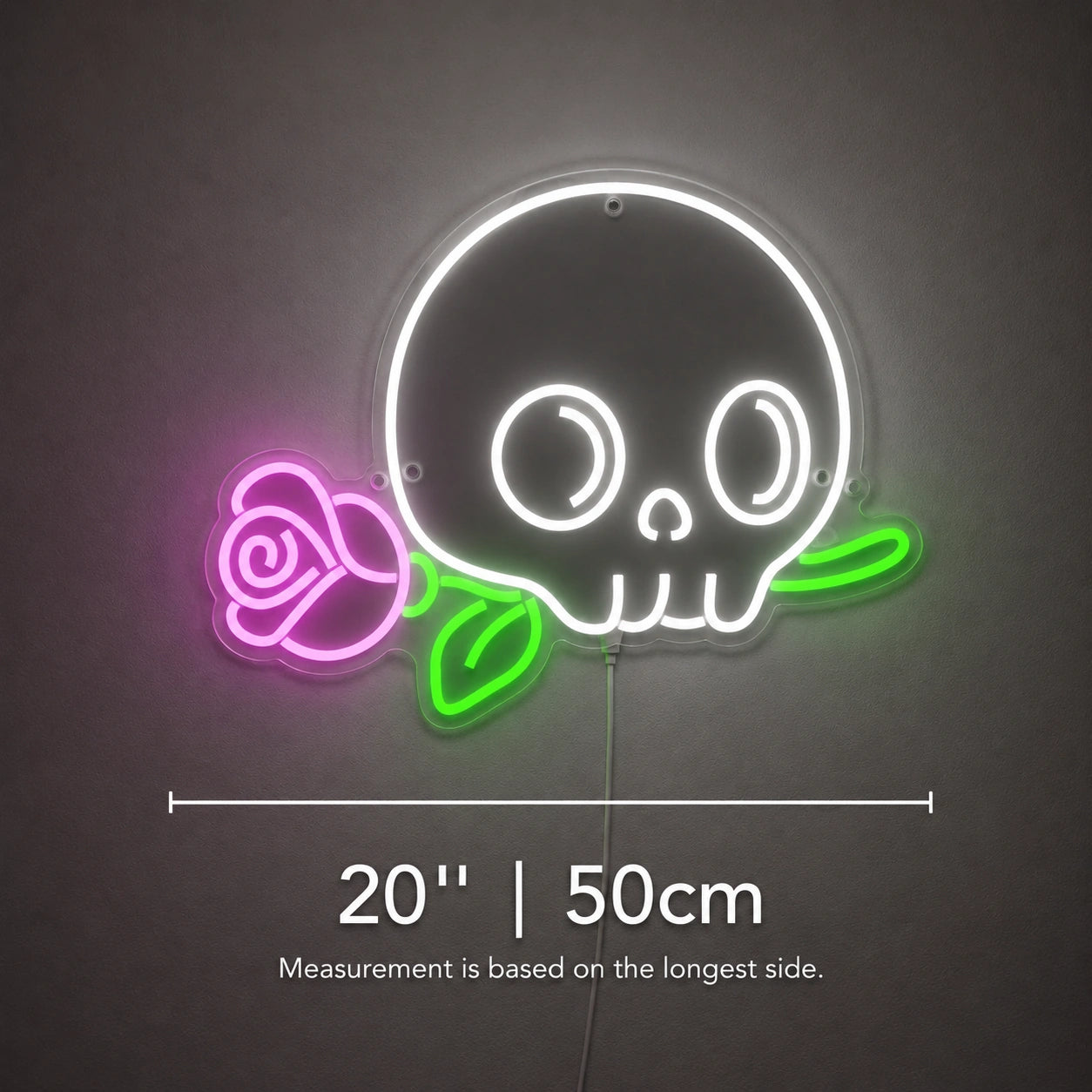 Skull Flower Neon Sign LED Neon Sign size image