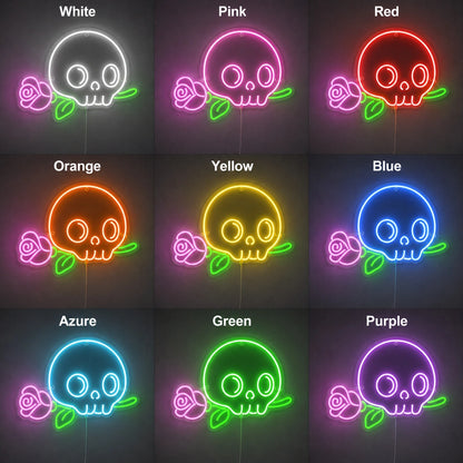 Skull Flower Neon Sign LED Neon Sign color grid