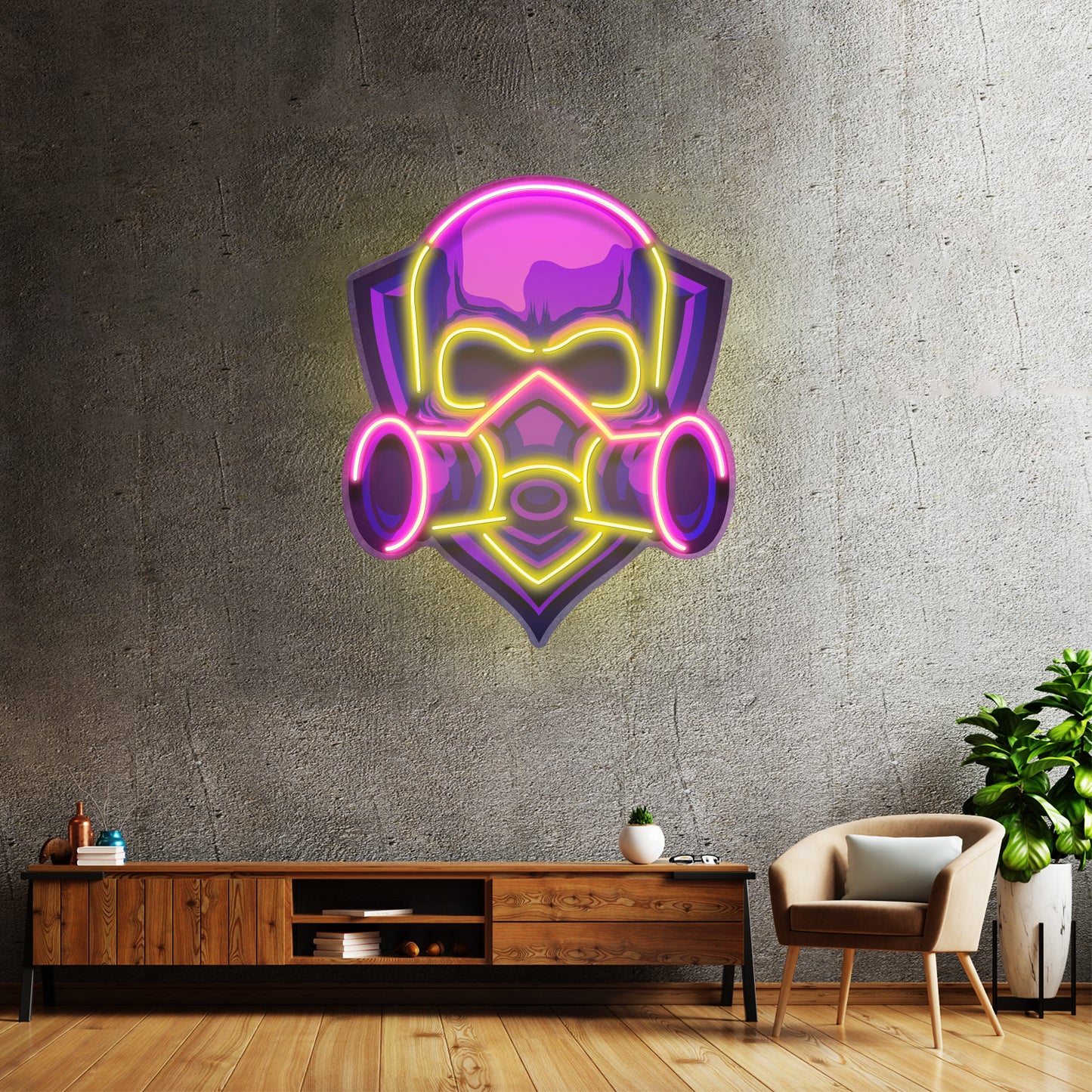 Skull Gas Mask Led Neon Sign Light Custom Led Signs