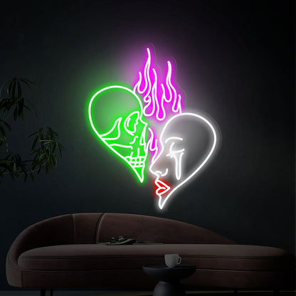 Skull Head Neon Sign Art Neon Light Wall Decor Aesthetic Gifts | Shineneon