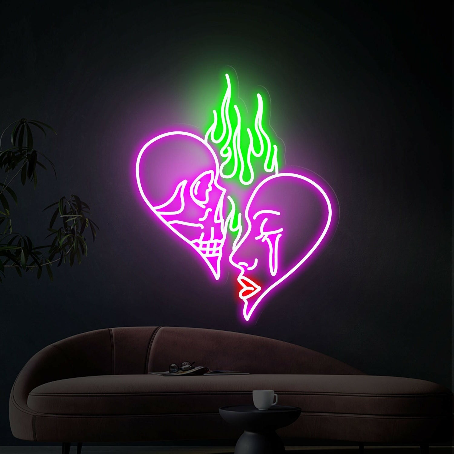 Skull Head Neon Sign Art Neon Light Wall Decor Aesthetic Gifts | Shineneon