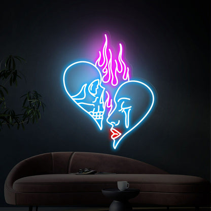 Skull Head Neon Sign Art Neon Light Wall Decor Aesthetic Gifts | Shineneon