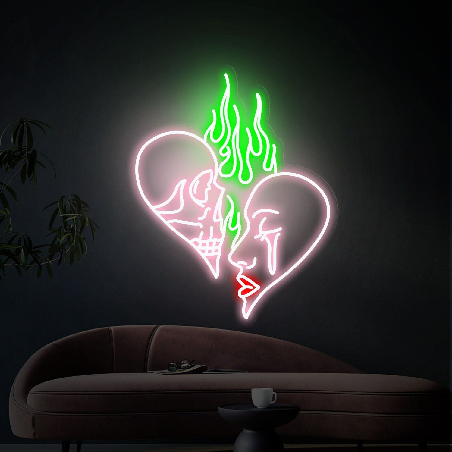 Skull Head Neon Sign Art Neon Light Wall Decor Aesthetic Gifts | Shineneon