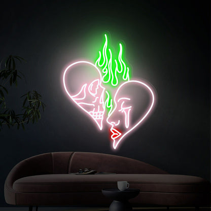 Skull Head Neon Sign Art Neon Light Wall Decor Aesthetic Gifts | Shineneon