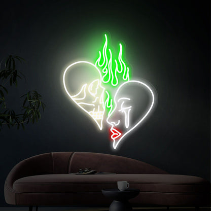 Skull Head Neon Sign Art Neon Light Wall Decor Aesthetic Gifts | Shineneon