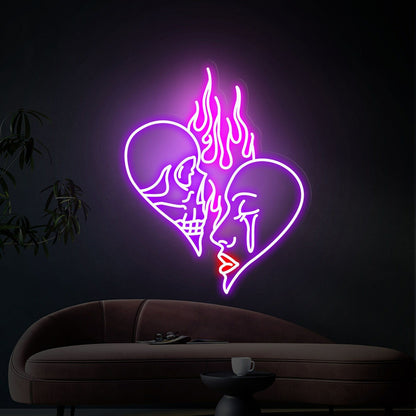 Skull Head Neon Sign Art Neon Light Wall Decor Aesthetic Gifts | Shineneon