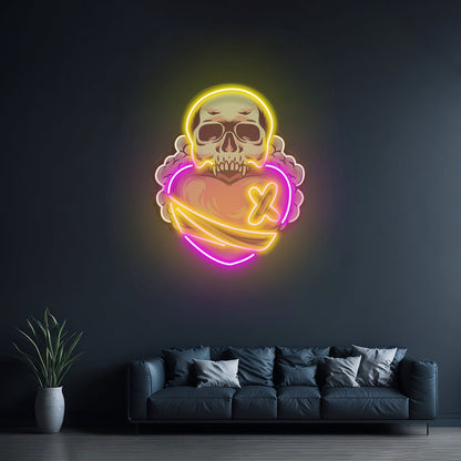 Skull Heart Led Neon Sign Light Custom Led Signs - Shineneon