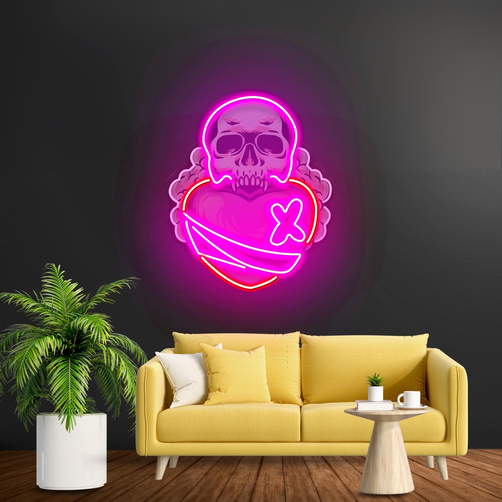 Skull Heart Led Neon Sign Light Custom Led Signs - Shineneon