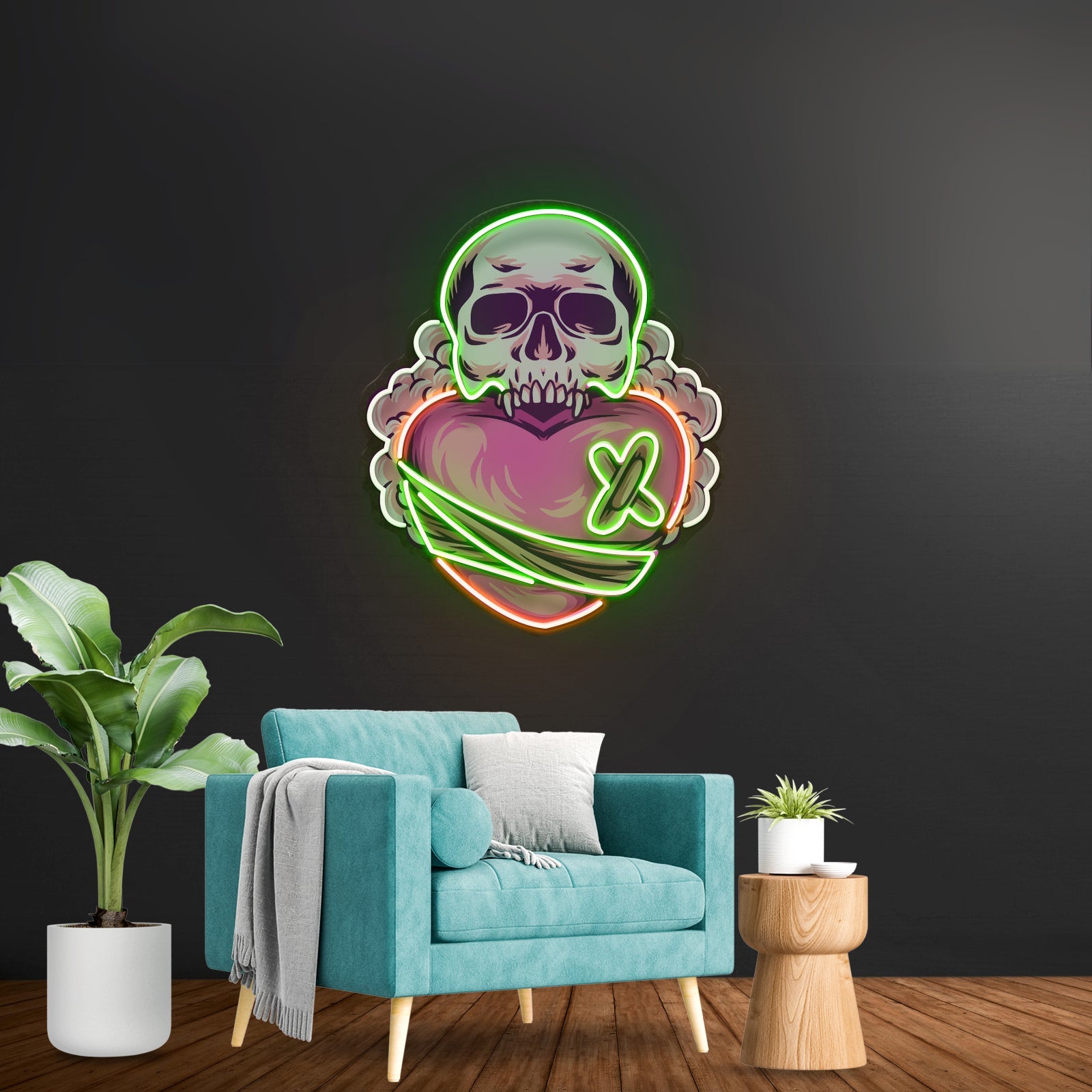 Skull Heart Led Neon Sign Light Custom Led Signs - Shineneon