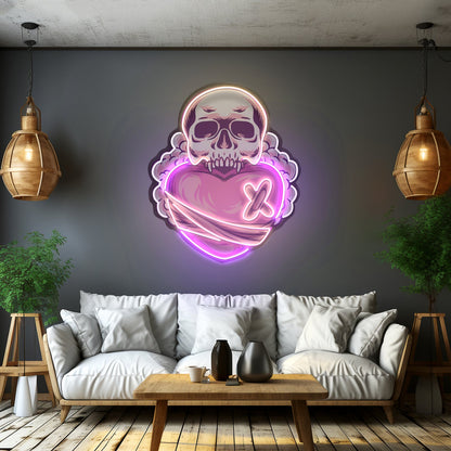 Skull Heart Led Neon Sign Light Custom Led Signs - Shineneon