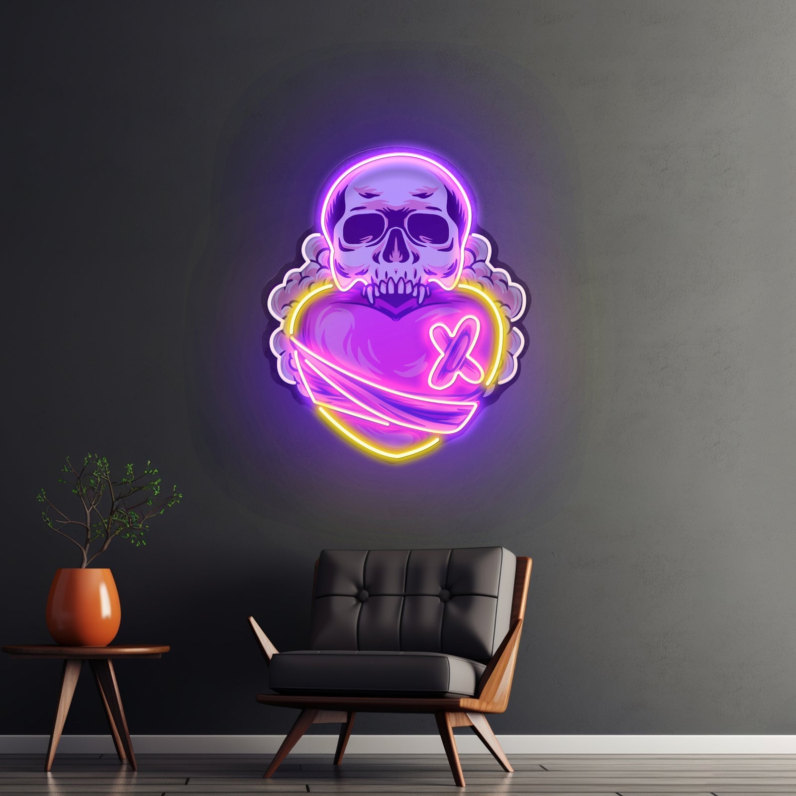 Skull Heart Led Neon Sign Light Custom Led Signs - Shineneon