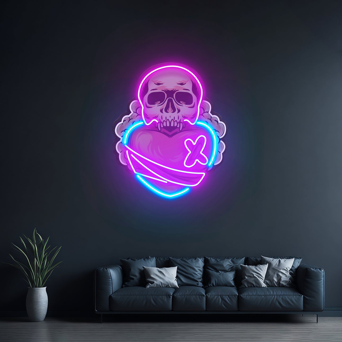 Skull Heart Led Neon Sign Light Custom Led Signs