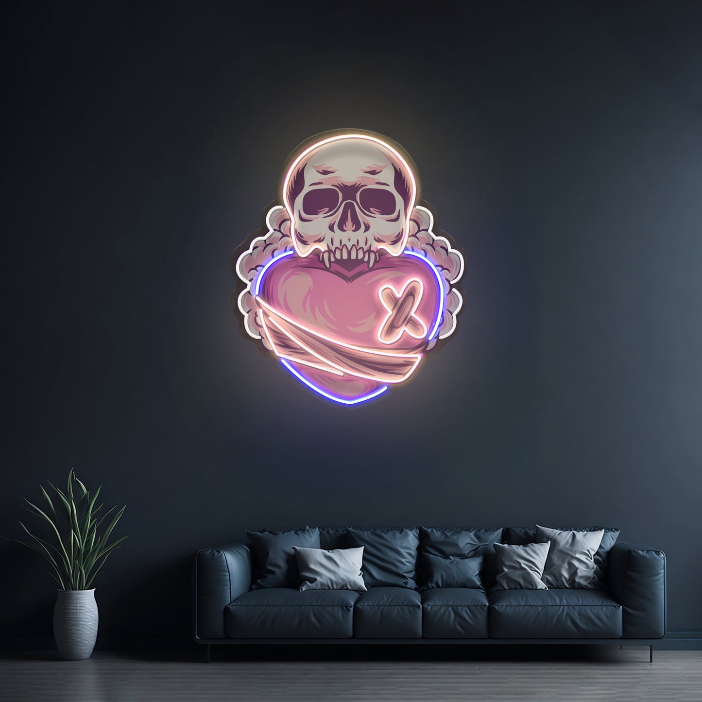 Skull Heart Led Neon Sign Light Custom Led Signs