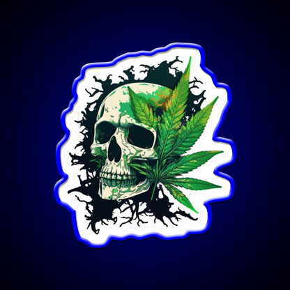 Skull Hemp Inspired Green Leaf Led Neon Sign 420 Neon Decor Rgb Color - LED neon sign view 5